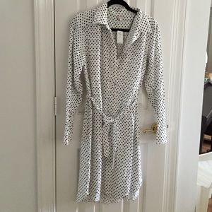GAP - Tie-waist shirt dress - black dots (medium)