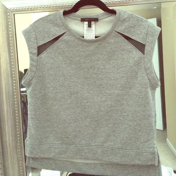 BCBGMAXAZRIA reveled sweat shirt with sheer
