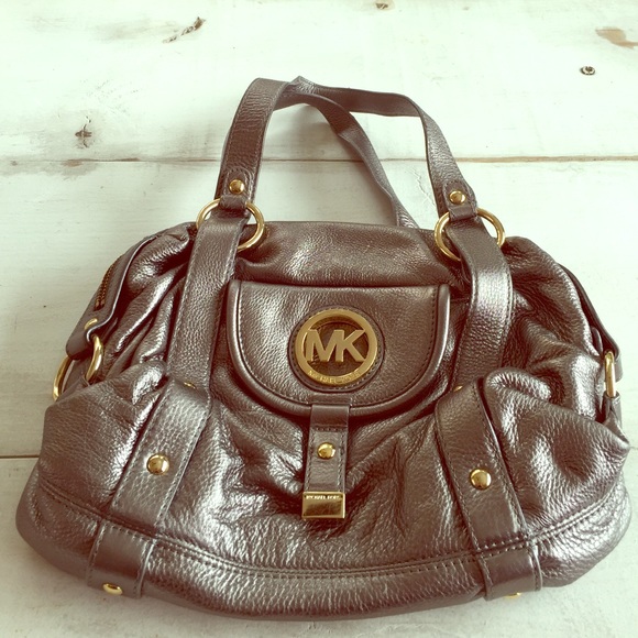 Michael Kors Gunmetal Leather Bag