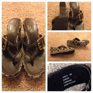 Authentic COACH Black Wedge Sandal