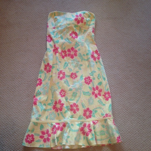 Tibi yellow floral dress size 8.