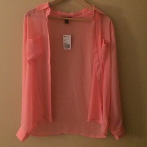 Sheer button up shirt!