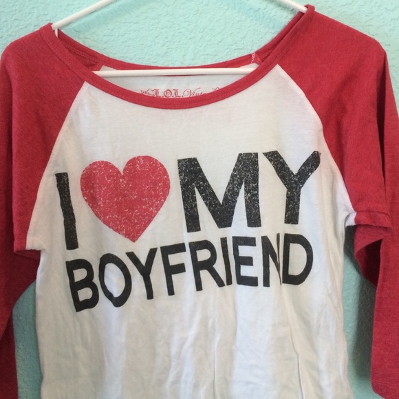 I heart my boyfriend baseball t