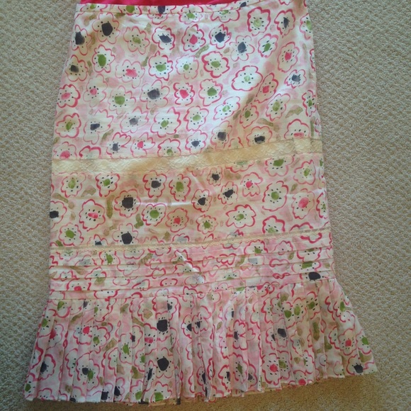 Tibi pink floral print skirt, size 6 - Picture 2 of 4