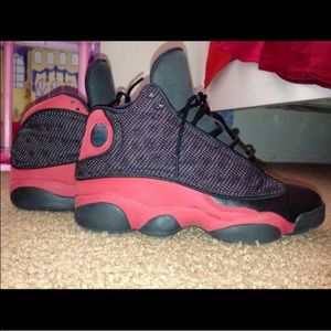 Red and Black Jordan 13's