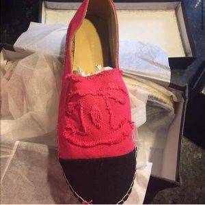 Red and black espadrilles