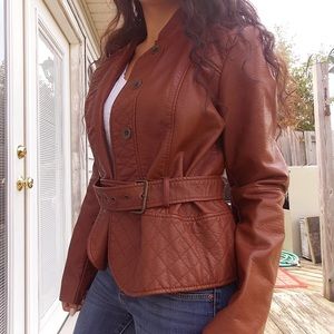 Brand New Worthington Tan Leather Jacket