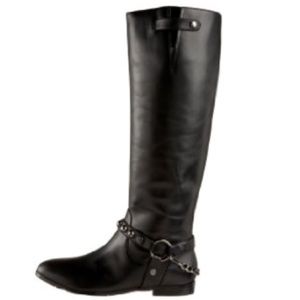 Daniblack leather knee high boots black 8.5