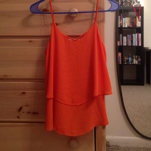 Spaghetti Strap Flowy Orange Top
