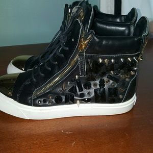 Black and Gold Sneakers
