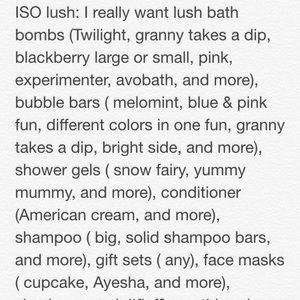 Lush products I want