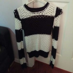 Navy blue and white stripped sweater