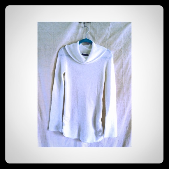 White cowl neck sweater