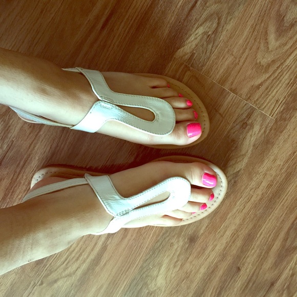 White summer sandals