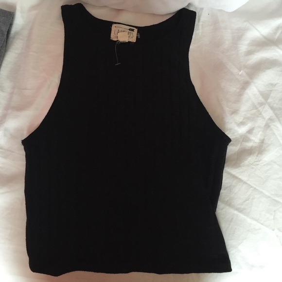 Black Cropped Halter
