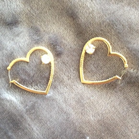 Juicy Couture heart hoop earrings