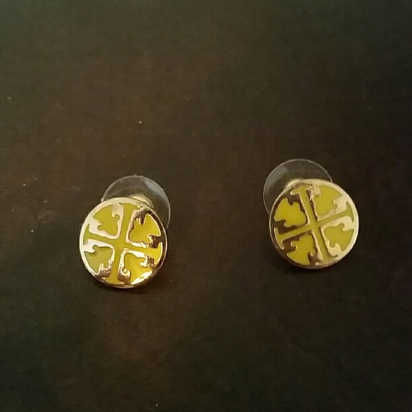 Yellow and gold cross boutique stud earrings