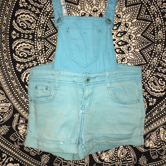 Cute Light Blue Shorts Overalls