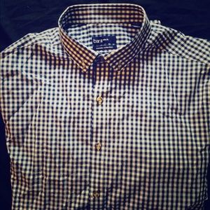 Blue and white checkered button down