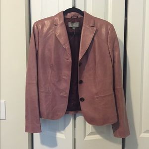 Ann Taylor Blush Leather Blazer