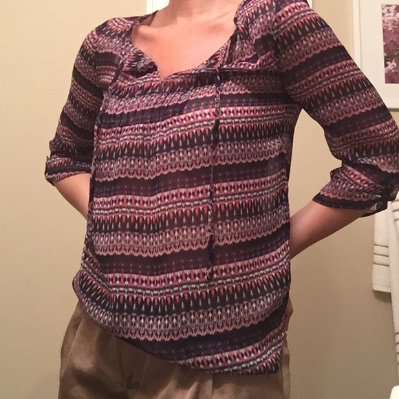 Express 3/4 Sleeve Boho Blouse