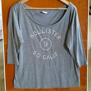 NW Hollister Gray Quartersleeve Flowy Top