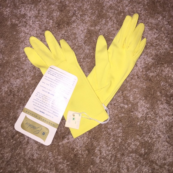 True vintage yellow gloves