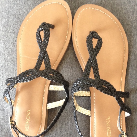 Black strappy sassy sandals !