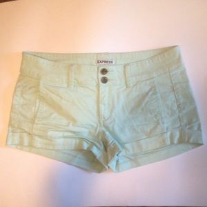 Mint green Express shorts. Size 6