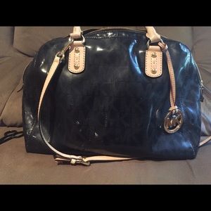 Michael Kors Black metallic satchel