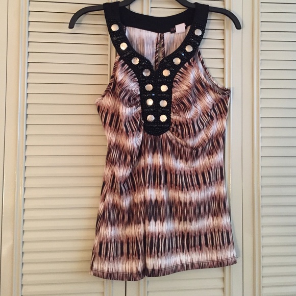 Cocomo Tops - LAST CHANCE!! Brown black ivory top
