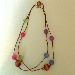 Long beaded colorful necklace