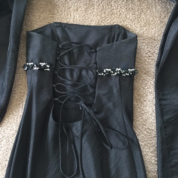 Cache long black strapless dress - Picture 4 of 4