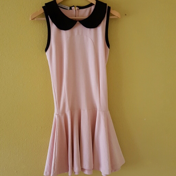 Pink and black collar dress