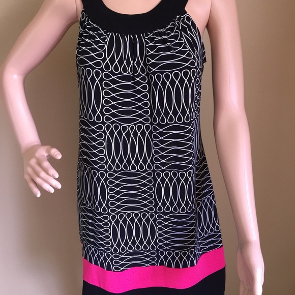 Black white and pink dress