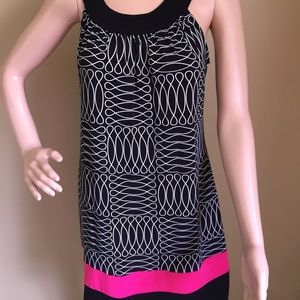 Black white and pink dress