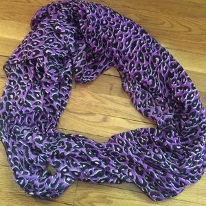 Purple Leopard Print Scarf