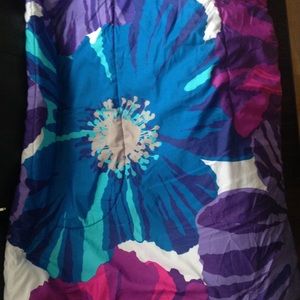 Blue purple pink and white comforter!