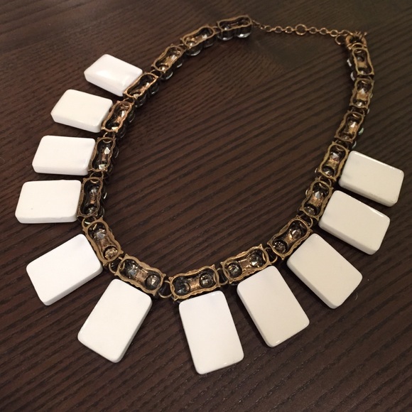 Lily Wang Jewelry - White Rhinestone Statement Necklace Lily Wang Jewelry - White Rhinestone Statement Necklace