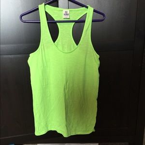 VS Pink lime green racerback tank SZ L