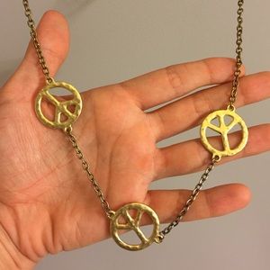 💋SOLD💋 Long peace sign necklace
