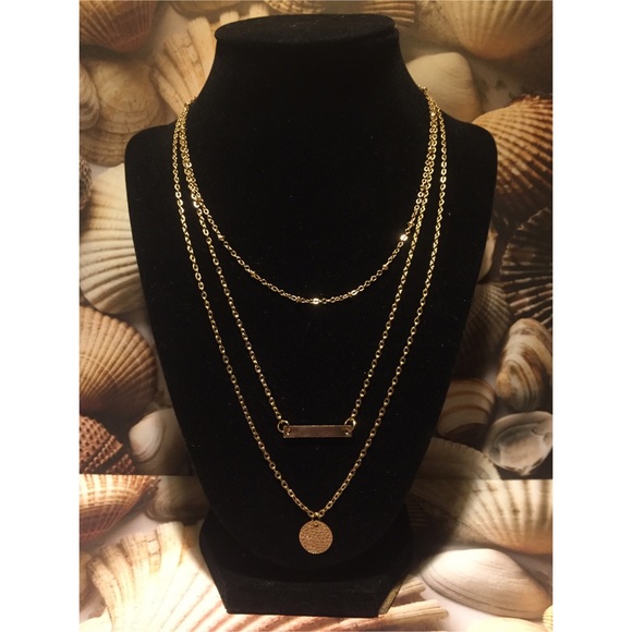 triangl swimwear Jewelry - Three layered dainty minimal necklace