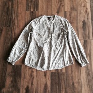 Bit & Bridle Grey Floral Henley Top