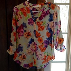 Silky Sheer Floral Blouse + VS swim coverup
