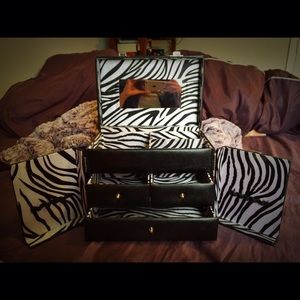 Black Leather Makeup Box