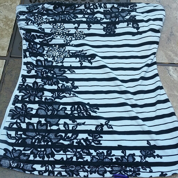 White and Black Tube Top