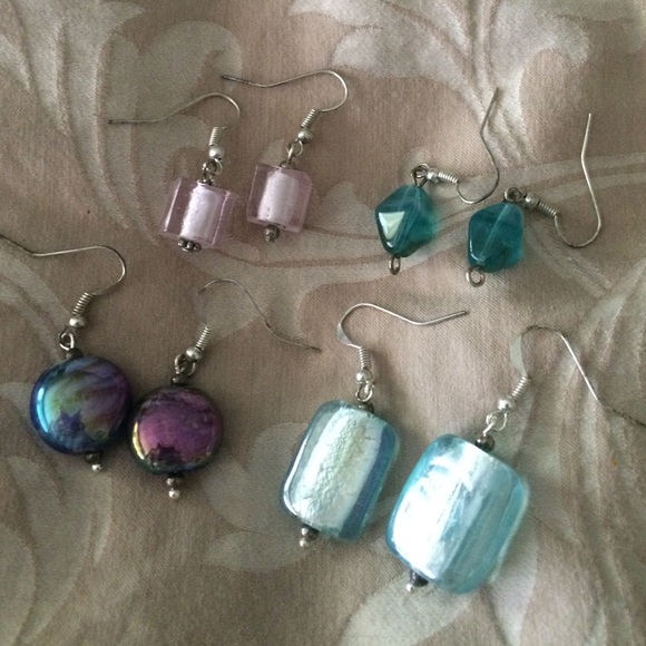 Glass Bead Earrings New! 4 pairs included! - Picture 2 of 4