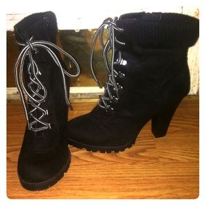 High Heeled Black Boots