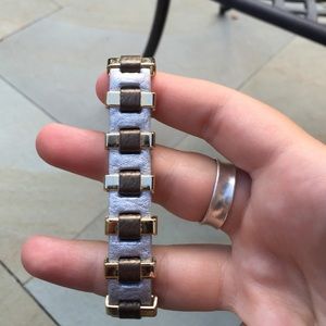 Silver leather bracelet