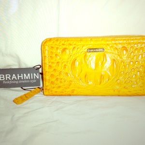 Brahmin Yellow Melbourne Croco wallet